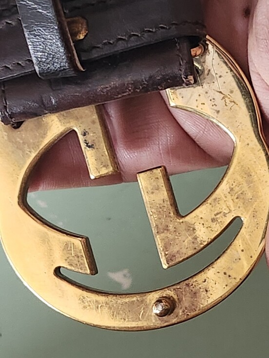 Gucci Guccissima Interlocking G Dark Brown Leather Belt Gold Tone Buckle main image 11